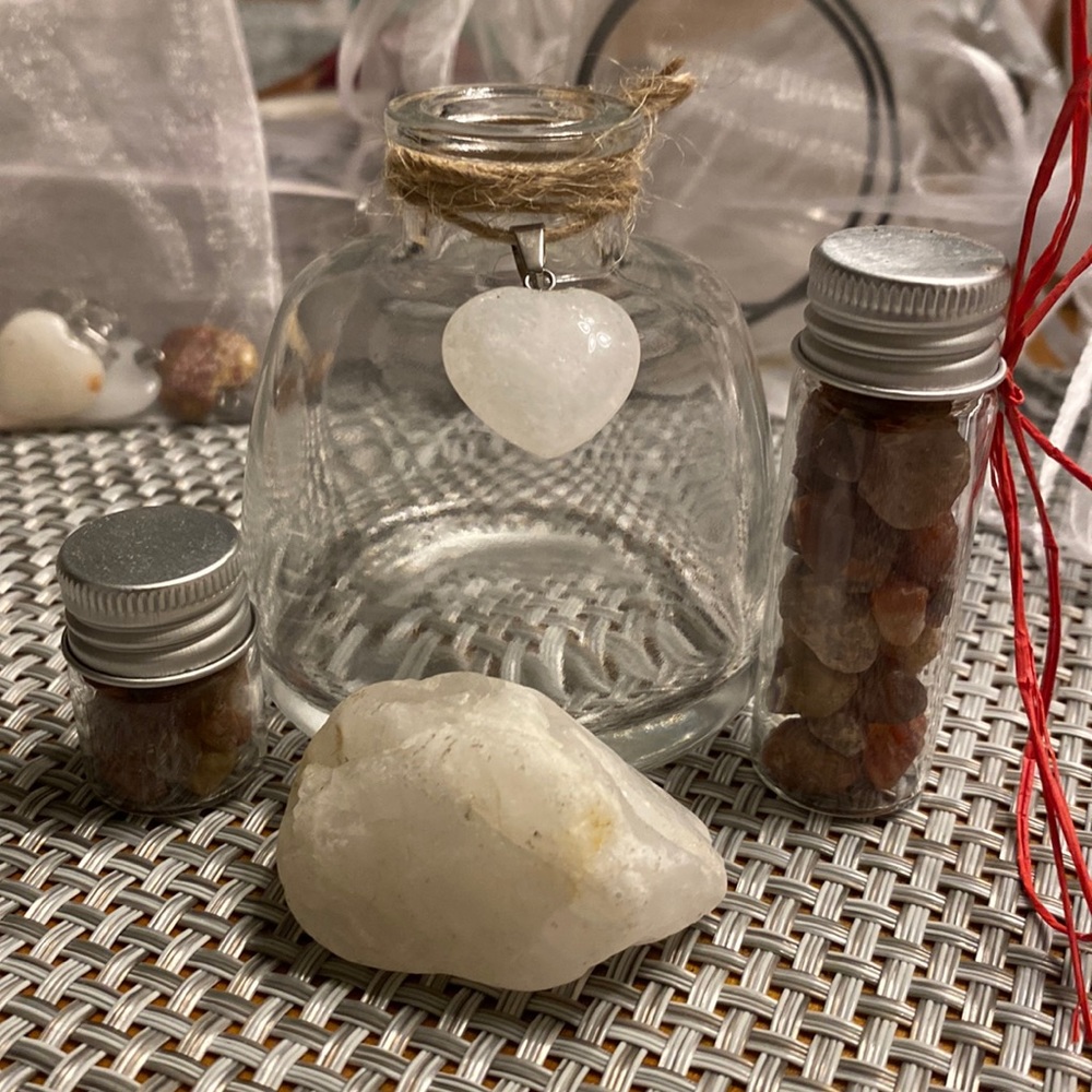 Small vase with crystals